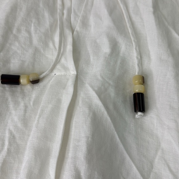 Zara White Linen Sleeveless Tie Front Tank Top - Picture 6 of 10